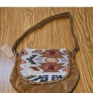 Brown Patterned Shoulder Bag